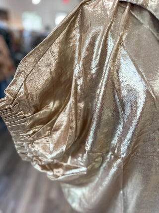 Champagne Glow Metallic Top