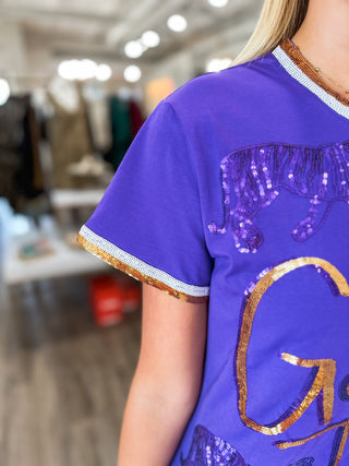 PRE-ORDER: Tiger Strut Sequin Varsity Accents Dress