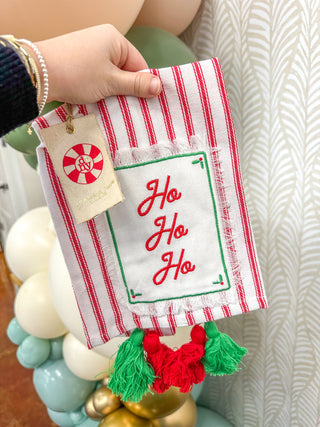 Christmas Ticking Tea Towel