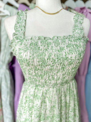 Green Prettiest Pick Floral Midi Dress