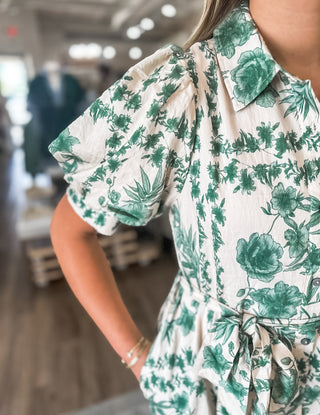 The Basil Petal Pressed Midi Dress