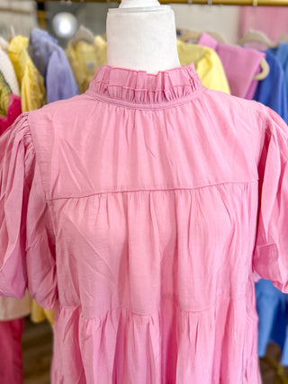 Pink Twirl Around Town Mini Dress
