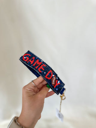 Red/Navy Game Day Sequin Key Chain