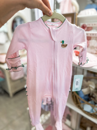 Pink Mini Mallard Ruffle Footie