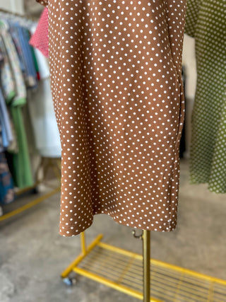 Caramel Go-To Polka Dot Half Zip Mini Dress