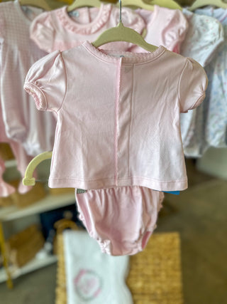 Pink Solid Essentials Ruffle Diaper Cover Set
