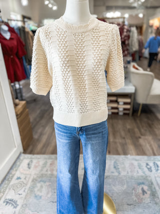 Ecru Cozy Core Sweater Top