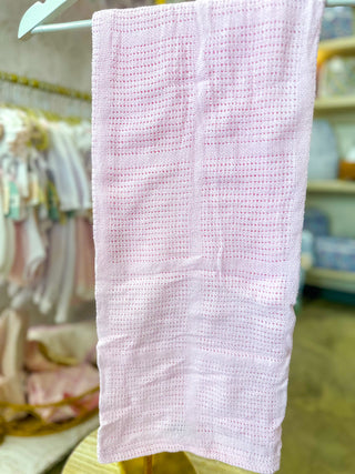 Pink Waffle Weave Blanket