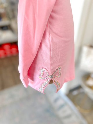 Floral Bow Embroidery Girls Sweatshirt