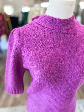 Magenta Bow Cozy Knit Sweater