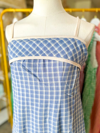 Chambray Coastal Check Maxi Dress