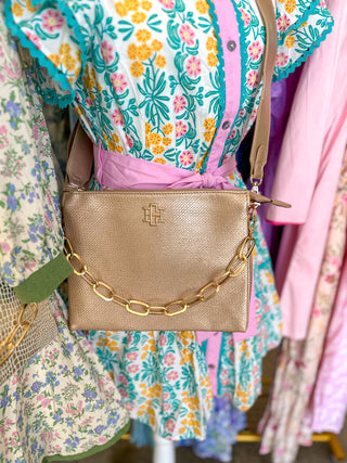 Woven Gold Ariana Crossbody | Caroline Hill