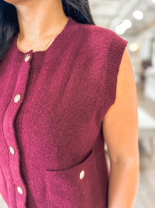 Wine Cashmere Dreams Sweater Vest