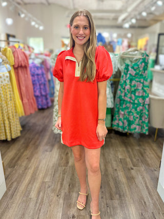 Coral Andie Half Zip Mini Dress