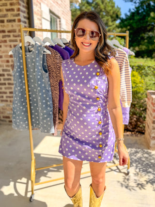 Lavender Pippa Polka Dot Romper