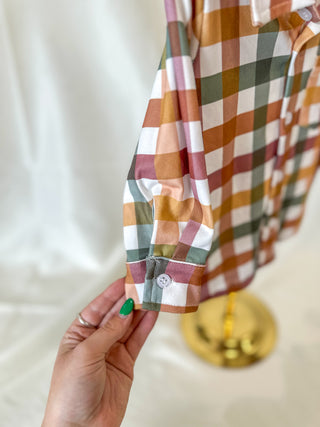 Fall Plaid Boy Button Down Shirt