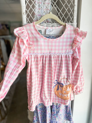 Trick or Treat Gingham & Floral Bell Bottoms Set