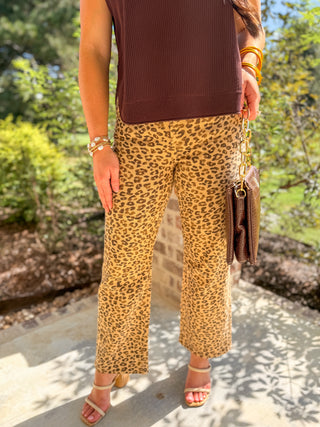 Leopard Evelyn Mid Rise Ankle Slim Straight Denim Jeans
