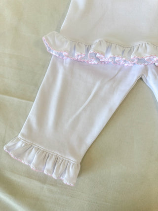 Elizabeth White & Pink Ruffle 2pc Set- Magnolia Baby