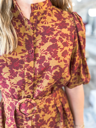 Brown Falling For You Mini Dress