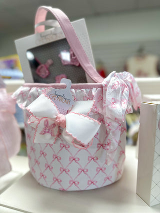 Pink Bow Print Tote