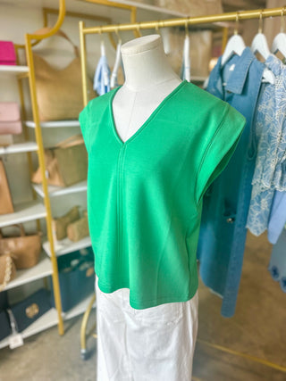 Green Elevated Basic Short Sleeve Top