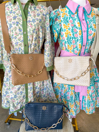 Woven Navy Ariana Crossbody | Caroline Hill