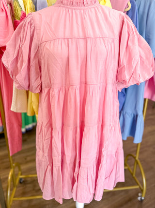 Pink Twirl Around Town Mini Dress