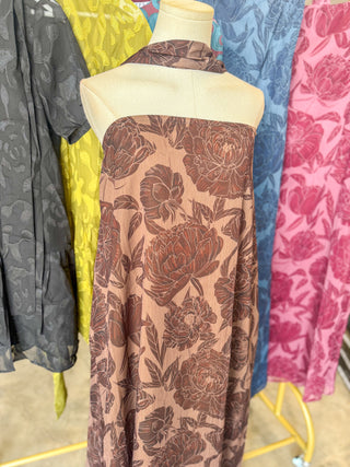 Chocolate Blooms Maxi Dress