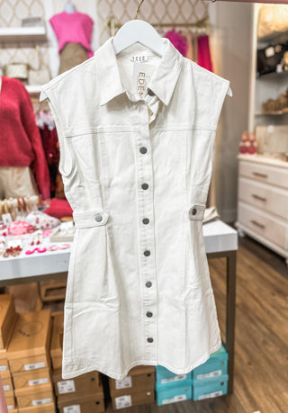 Chelsea's Cody Johnson Cream Denim Concert Dress