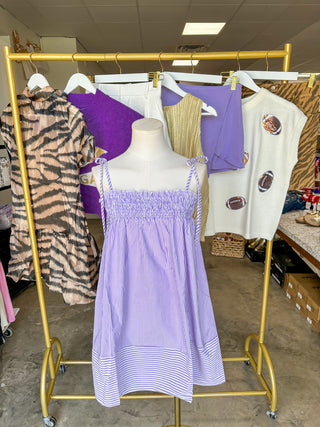 Lavender Easy Breezy Stripe Mini Dress