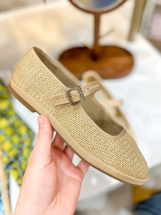 Natural Raffia Monroe Mary Jane Flats