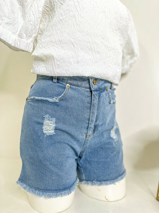 Light Denim Adaptable Fabric Shorts