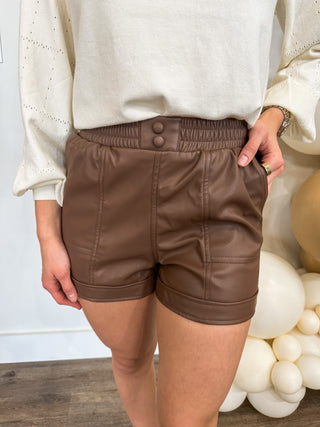 Chocolate Leather Girl's Night Shorts