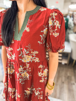 Willow Breeze Brick Mini Dress