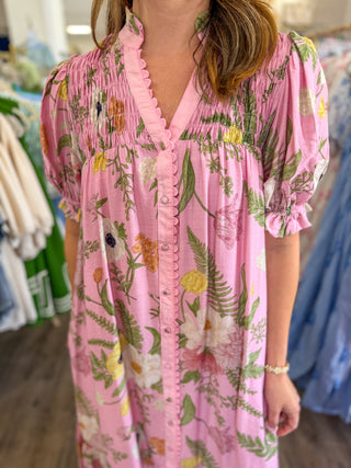 Light Pink Dreaming of Florals Maxi Dress