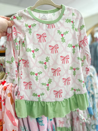 Pink & Green Mistletoe Nightgown