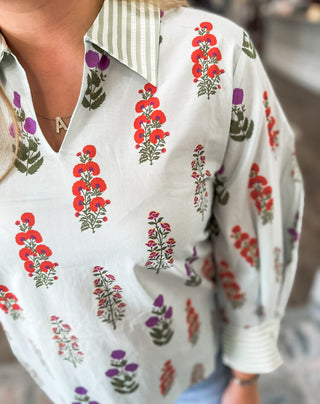 Mint Meadow Blooms Top