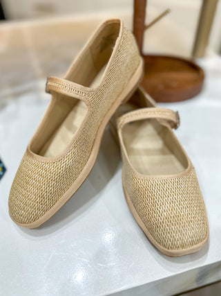 Natural Raffia Monroe Mary Jane Flats