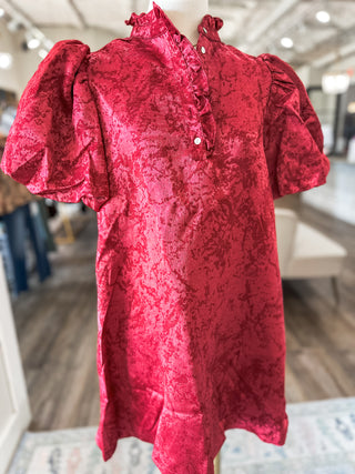 The Burgundy Evangeline Grace Mini Dress