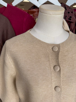The Oatmeal Hadley Peplum Short Sleeve Cardigan