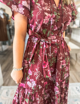 Burgundy Fall Fling MIDI Dress
