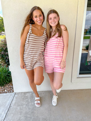 Strawberry Stripe Totally Adorable Tied Romper