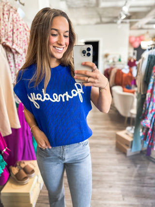 Blue & White Gameday So Sewn Soft Sleeveless Top