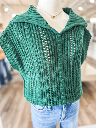 Sea Green Everyday Neutral Crochet Top