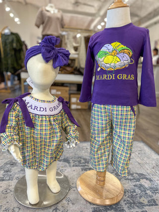 Mardi Gras Plaid Pants Set - OMG Custom