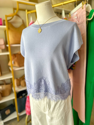 Chambray Pretty Little Lace Top