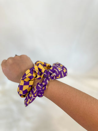 Purple/Gold Scrunchie Set