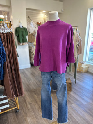 Light Plum Bell Sleeve Sweater