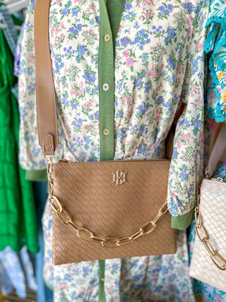 Woven Tan Ariana Crossbody | Caroline Hill